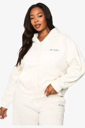 Boohoo Womens Plus Ath Archive Zip Through Cropped Hoodie - - 16