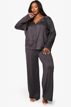 Boohoo Womens Plus Basic Shirt & Trouser PJ Set - - 26