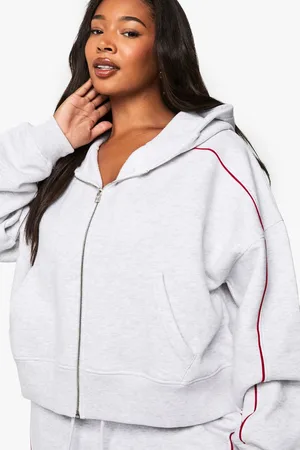 Boohoo Womens Plus Side Stripe Boxy Oversized Hoodie - - 20