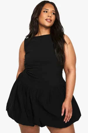 Boohoo Womens Plus BENGALINE ROUCHED BUBBLE HEM MINI DRESS - - 20