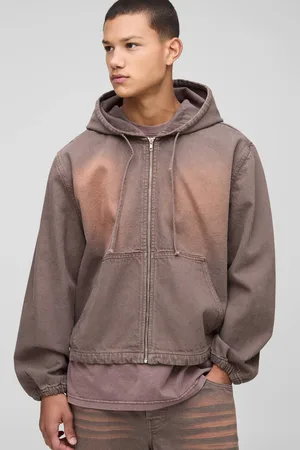 Boohoo Loose Washed Denim Hoodie - S
