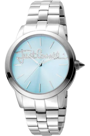 Roberto Cavalli Womens Logo Mohair Ice Blue Dial Stainless Steel Watch - - One Size