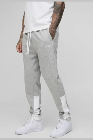 Boohoo Tall Slim Fit Man Print Colour Block Joggers - - XXL