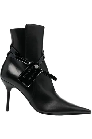 OFF-WHITE Womens Nappa Calf Zip Tie Heels - 3