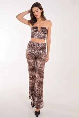 Pink Vanilla Womens Leopard Lace Flares - - S