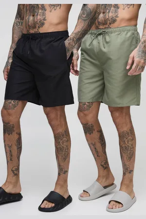 Boohoo Tall 2 Pack Mid Length Swim Shorts - - S