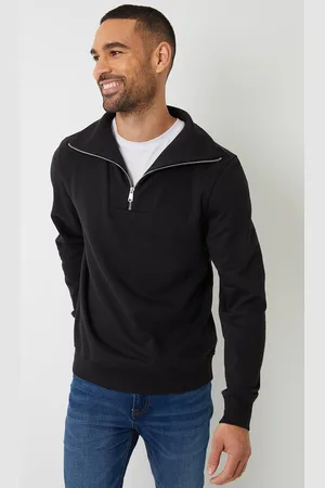 Threadbare Quarter Zip Funnel Neck Sweatshirt - - XL