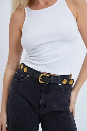 My Accessories Womens Round Studded Belt - - M/L