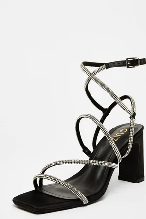 Quiz Womens Satin Diamante Strappy Heels - 3