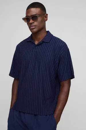 Boohoo Oversized Boxy Pinstripe Revere Polo - - XL