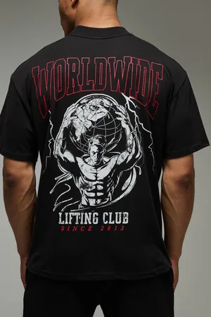 Boohoo MAN Active Oversized Extended Neck Lifting Cub T-Shirt - - S