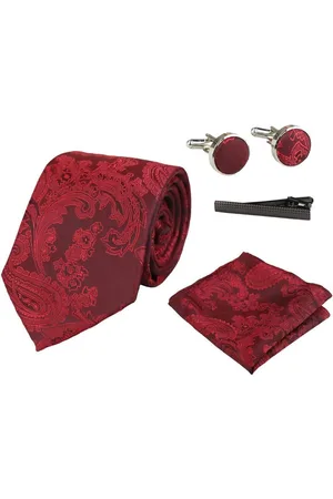 PAUL ANDREW Paisley Neck Tie Pocket Square Cuff Links - - One Size