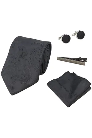 PAUL ANDREW Paisley Neck Tie Pocket Square Cuff Links - - One Size
