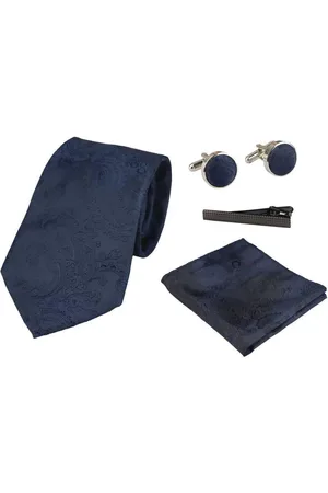 PAUL ANDREW Paisley Neck Tie Pocket Square Cuff Links - - One Size