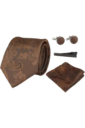 PAUL ANDREW Paisley Neck Tie Pocket Square Cuff Links - - One Size