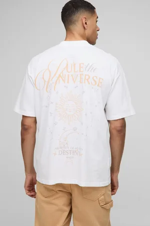 Boohoo Oversized Extended Neck Rule The Universe Space Print T-Shirt - - XS