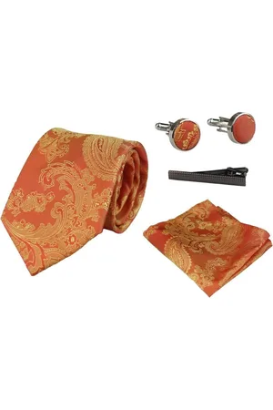 PAUL ANDREW Paisley Neck Tie Pocket Square Cuff Links - - One Size