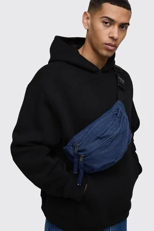 Boohoo Denim Double Pocket Cross Body Bag - - One Size