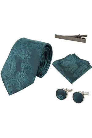 PAUL ANDREW Paisley Neck Tie Pocket Square Cuff Links - - One Size