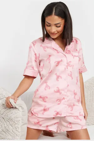 PixieGirl Womens Petite Satin Lobster Pyjama Set - - 10-12