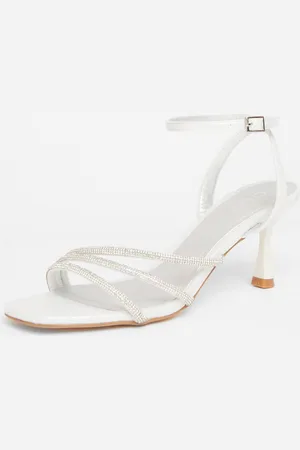 Quiz Womens Silver Embellished Heels - - 8