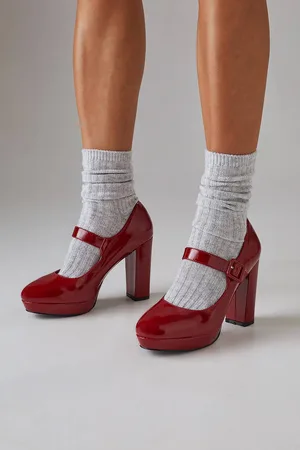 Dorothy Perkins Womens Faith: Florianne Faux Patent Leather Mary Jane Platform Court Shoes - - 6