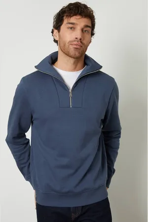 Threadbare Quarter Zip Funnel Neck Sweatshirt - - XL