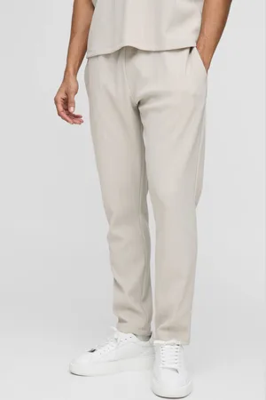 Boohoo Slim Tapered Cropped Wide Structured Rib Jogger - - XS