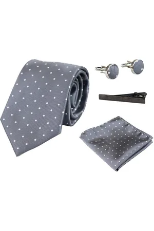 PAUL ANDREW Polka Dot Tie Pocket Square Cufflinks Clip Set - - One Size