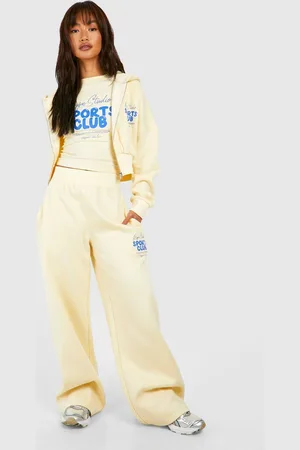 Boohoo Womens DSGN Studio Sports Club Bubble Slogan Straight Leg Jogger - - L