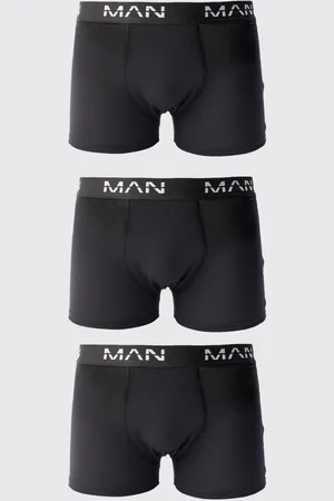 Boohoo 3 Pack Man Dash Mid Length Trunks - - L