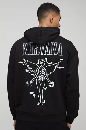 Boohoo Oversized Nirvana License Printed Hoodie - - XL