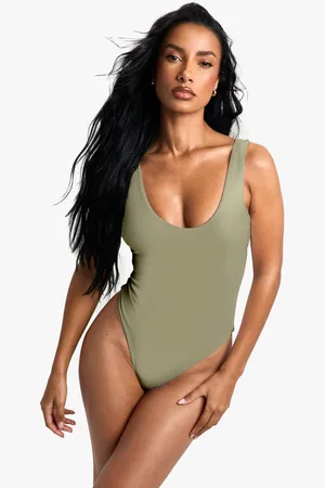 Boohoo Womens Swimwear Essentials Scoop Swimsuit - - 14
