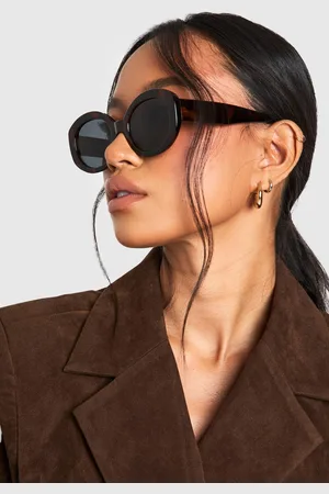 Boohoo Womens Tortoiseshell Oval Sunglasses - - One Size