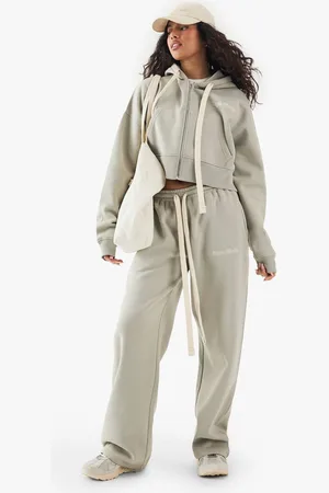 Boohoo Womens Contrast Drawcord DSGN Studio Straight Leg Jogger - - L