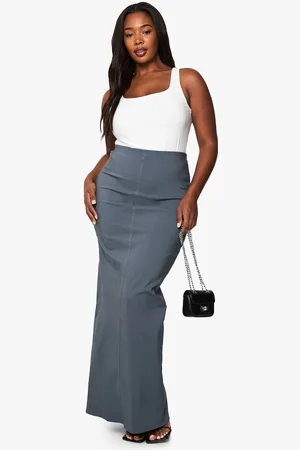 Boohoo Womens Plus Bengaline Column Maxi Skirt - - 20