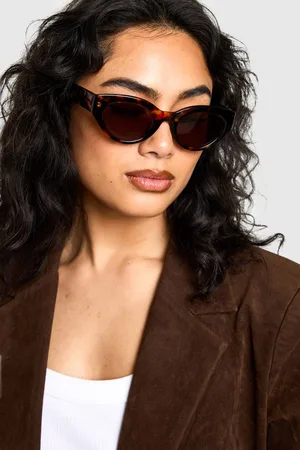 Boohoo Womens Tortoiseshell Cat Eye Sunglasses - - One Size