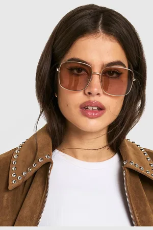 Boohoo Womens Silver Frame Oversized Sunglasses - - One Size