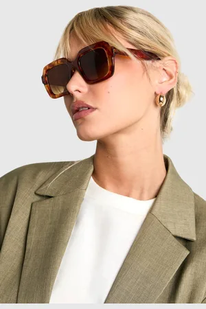 Boohoo Womens Tortoiseshell Retro Square Sunglasses - - One Size