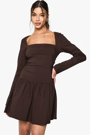 Boohoo Womens Long Sleeve Skater Mini Dress - - 16