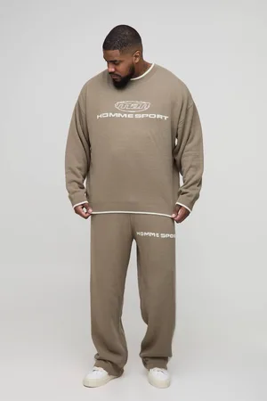 Boohoo Tall Oversized Boxy Homme Sport Knitted Tracksuit - - L