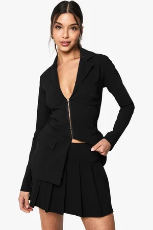 Boohoo Womens Bengaline Pleated Mini Skirt - - 12
