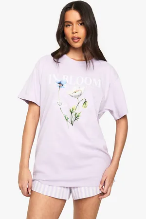 Boohoo Womens Flowers In Bloom Oversized Printed T-shirt - - XL