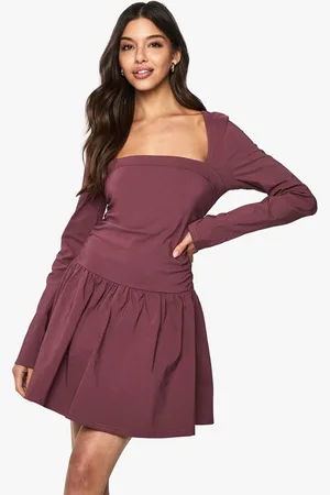 Boohoo Womens Long Sleeve Skater Mini Dress - - 18