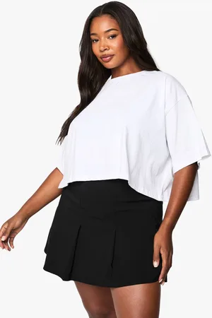 Boohoo Womens Plus Bengaline Pleated Mini Skirt - - 18