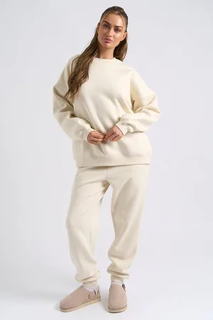 Urban Bliss Womens Cream Cuffed Jogger - - 12