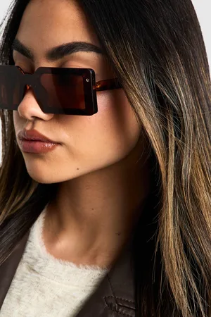 Boohoo Womens Tortoiseshell Frame Square Sunglasses - - One Size