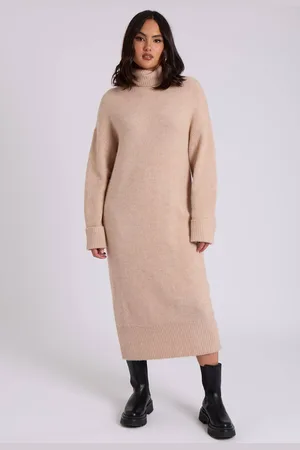 Urban Bliss Womens Khaki Roll Neck Midi Dress - - S