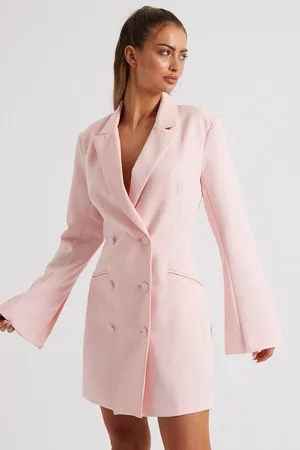 Urban Bliss Womens Blush Flare Sleeve Fitted Blazer Dress - - 10