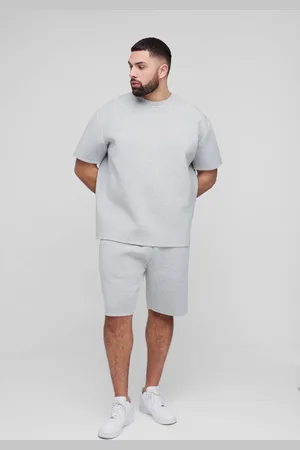 Boohoo Plus Oversized Scuba Marl T-Shirt & Short Set - - 4XL
